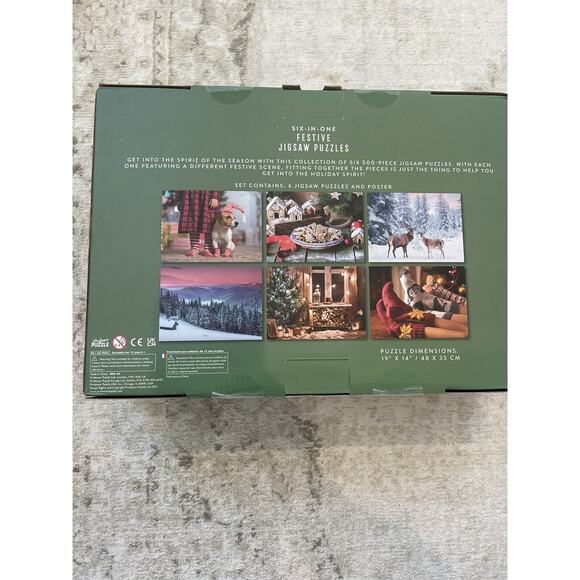 Festive Christmas Six In One 6 X 500 Piece‎ Jigsaw Puzzles BNIB Sealed - Picture 2 of 2